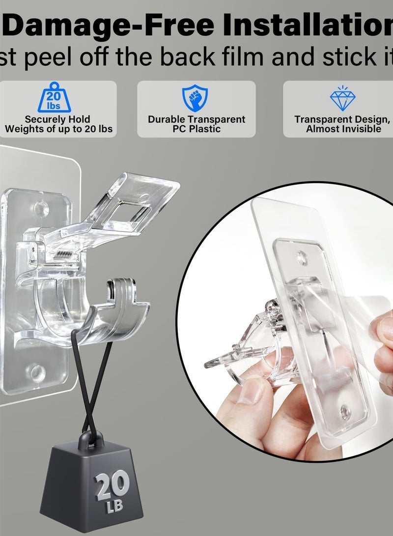 Forest Home 2-Pack No Drill Needed Curtain Rod Holders Brackets, Self Adhesive Rod Holder Hooks, Multipurpose Nail Free Stick on Curtain Rod Hooks - Image 2